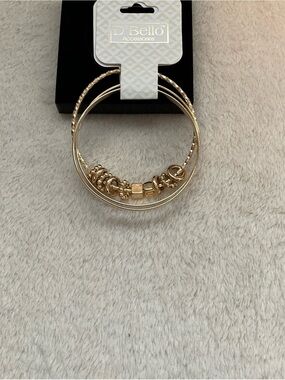 Gold-Tone Stacked Bangle Bracelet Set